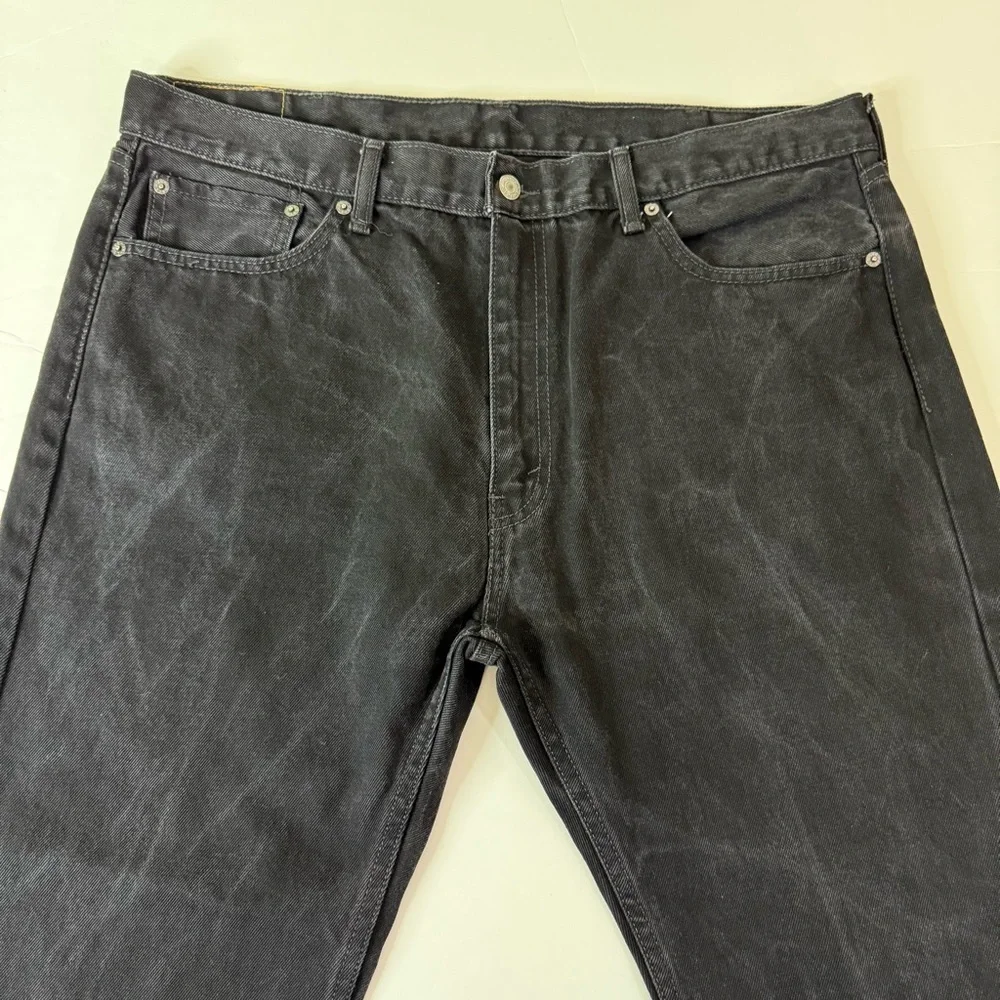 Levi’s 505 Black Jeans Mens 40x29 Straight Leg Classic Fit Dark Wash Denim